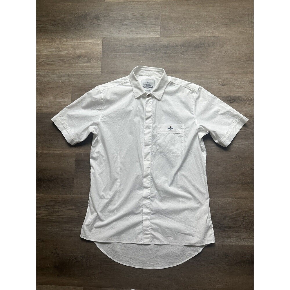 Vivienne Westwood Man Short Sleeve Button Up White Dress Shirt Mens Size 50